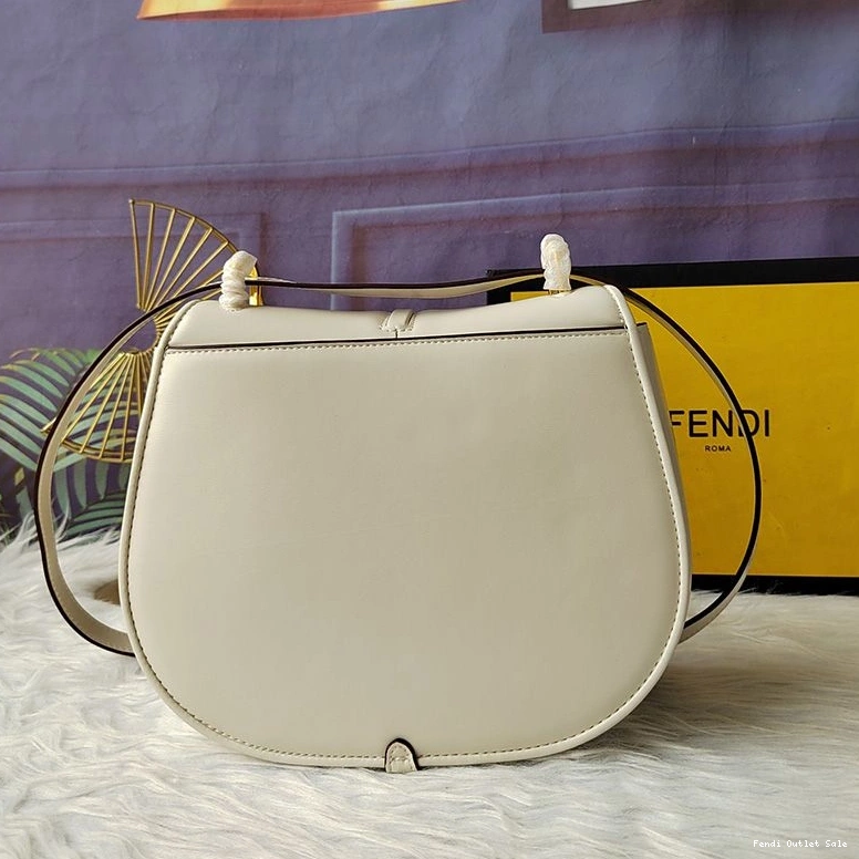Cheap In Calf Medium Fendi Leather C'mon White Bag 0721